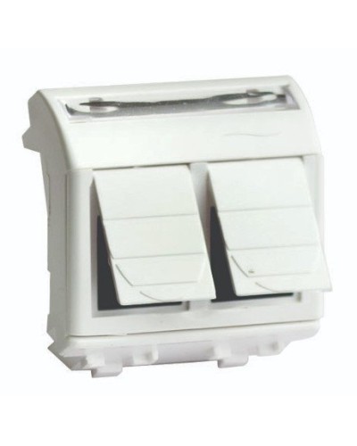 Розетка RJ-45 Brava 2 модуля слоновая кость (75459S): Розетка компьютерная с двумя разъёмами в Тюмени