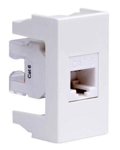 Розетка RJ-45 Viva 1 модуль кат.6A белая (45058). Розетка компьютерная экранированная с одним разъёмом. ДКС в Тюмени