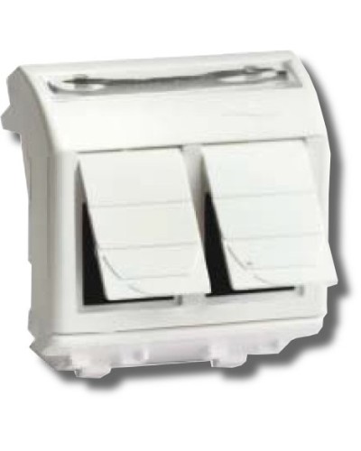 Розетка RJ-45 Brava 2 модуля белая (76459B): Розетка компьютерная с двумя разъёмами в Тюмени
