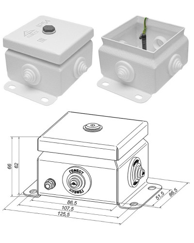 КМ IP55-0808 (без DIN рейки). Коробка монтажная электротехническая. Гефест в Тюмени