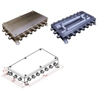 КМ-О (64к)-IP66-2040, 18 вводов, нержавейка: Коробка монтажная огнестойкая