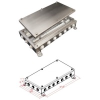 КМ-О (64к)-IP55-2040, 20 вводов, нержавейка: Коробка монтажная огнестойкая