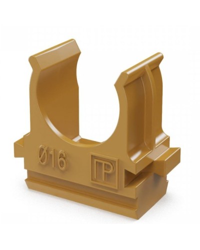 Крепёж-клипса для труб АБС-пластик бук D16 (100 шт) (PR13.0045). Крепление для труб ПВХ. Промрукав в Тюмени