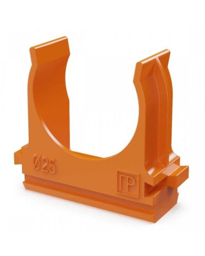 Крепёж-клипса для труб АБС-пластик оранжевая D25 (100 шт) (PR13.0065). Крепление для труб ПВХ. Промрукав в Тюмени