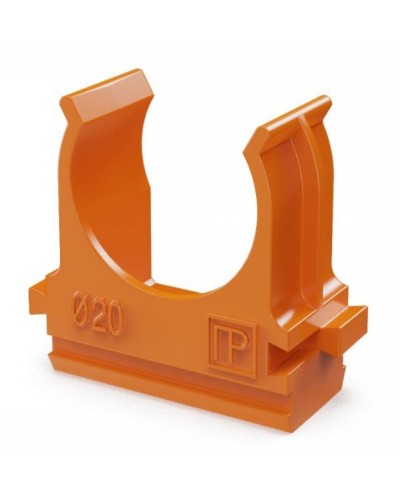 Крепёж-клипса для труб АБС-пластик оранжевая D20 (100 шт) (PR13.0064). Крепление для труб ПВХ. Промрукав в Тюмени